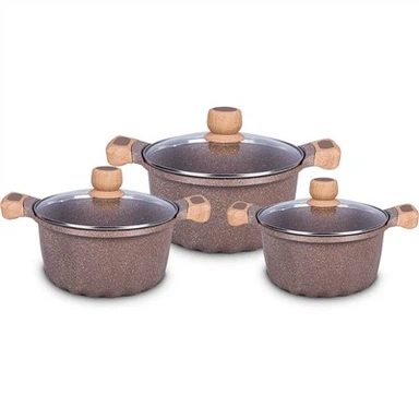 Aluminiowy garnek do zupy z podwójnym uchem i pokrywką